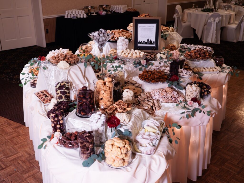 Wedding cookie table set up